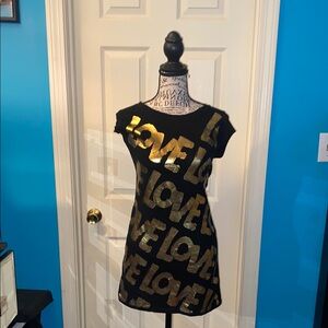 Wet Seal Black & Gold mini dress